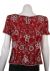 Short Sleeved Hand Beaded Blouse back in Red/Silver
